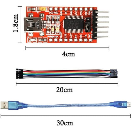 FTDI FT232RL USB to TTL Serial Converter Adapter Module 5V and 3.3V Cable